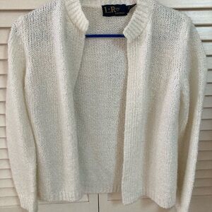 Vintage LeRoy Women’s White Cardigan Acrylic Sweater Size Medium
